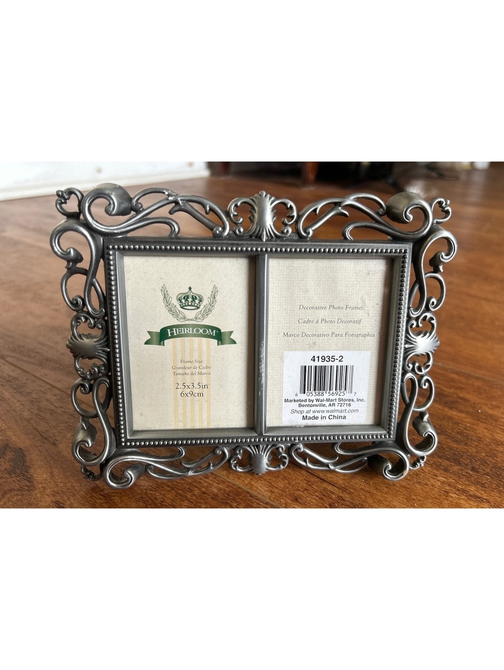 Heirloom Decorative Double Photo Frame 2.5x3.5 Inches